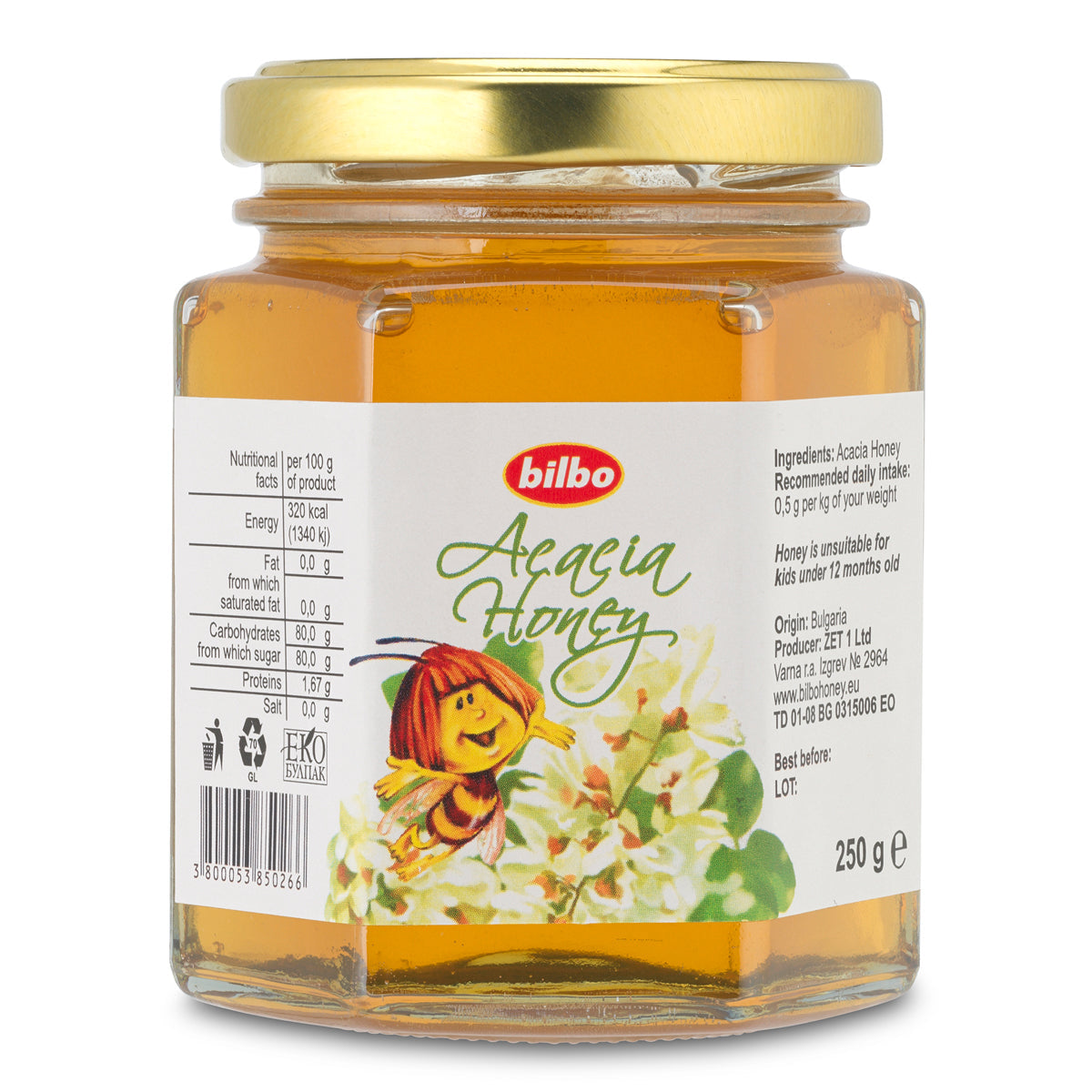 Bilbo rå akaciehonning • 250 g