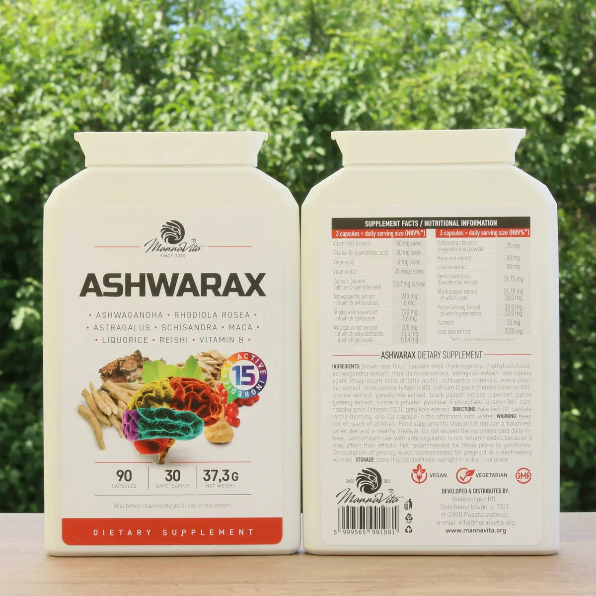 Ashwarax for anxiety, panic & insomnia relief • 90 capsules - Mannavita