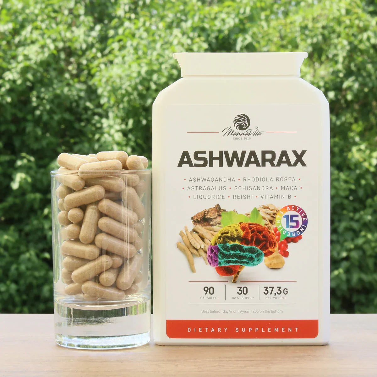 Ashwarax for anxiety, panic & insomnia relief • 90 capsules - Mannavita