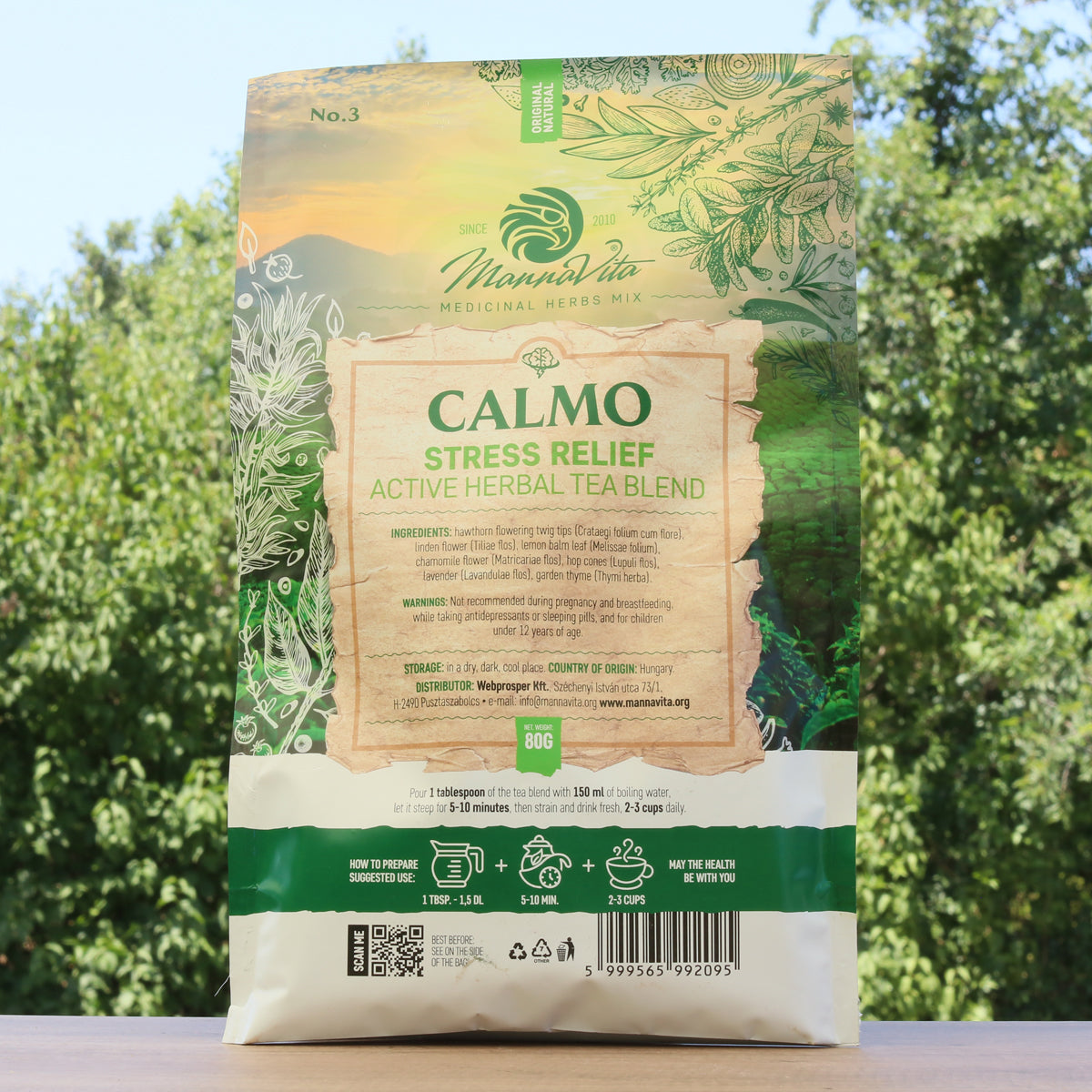 CALMO stresslindrende aktiv urtete-blanding • 80g