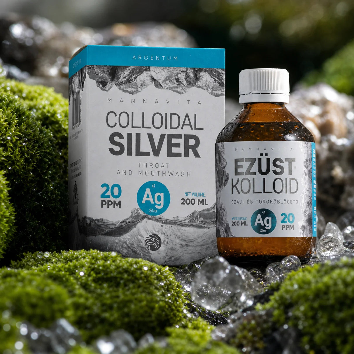 Mannavita Kolloidalt Sølv 20 PPM • 200 ml