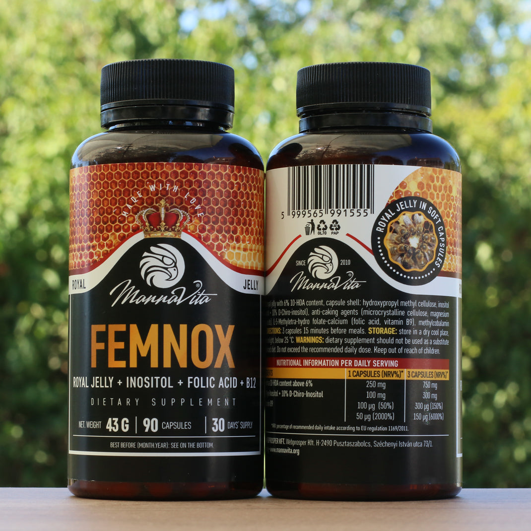 FEMNOX Gelé Royal + Inositol + Folinsyre + B12 kompleks • 90 kapsler