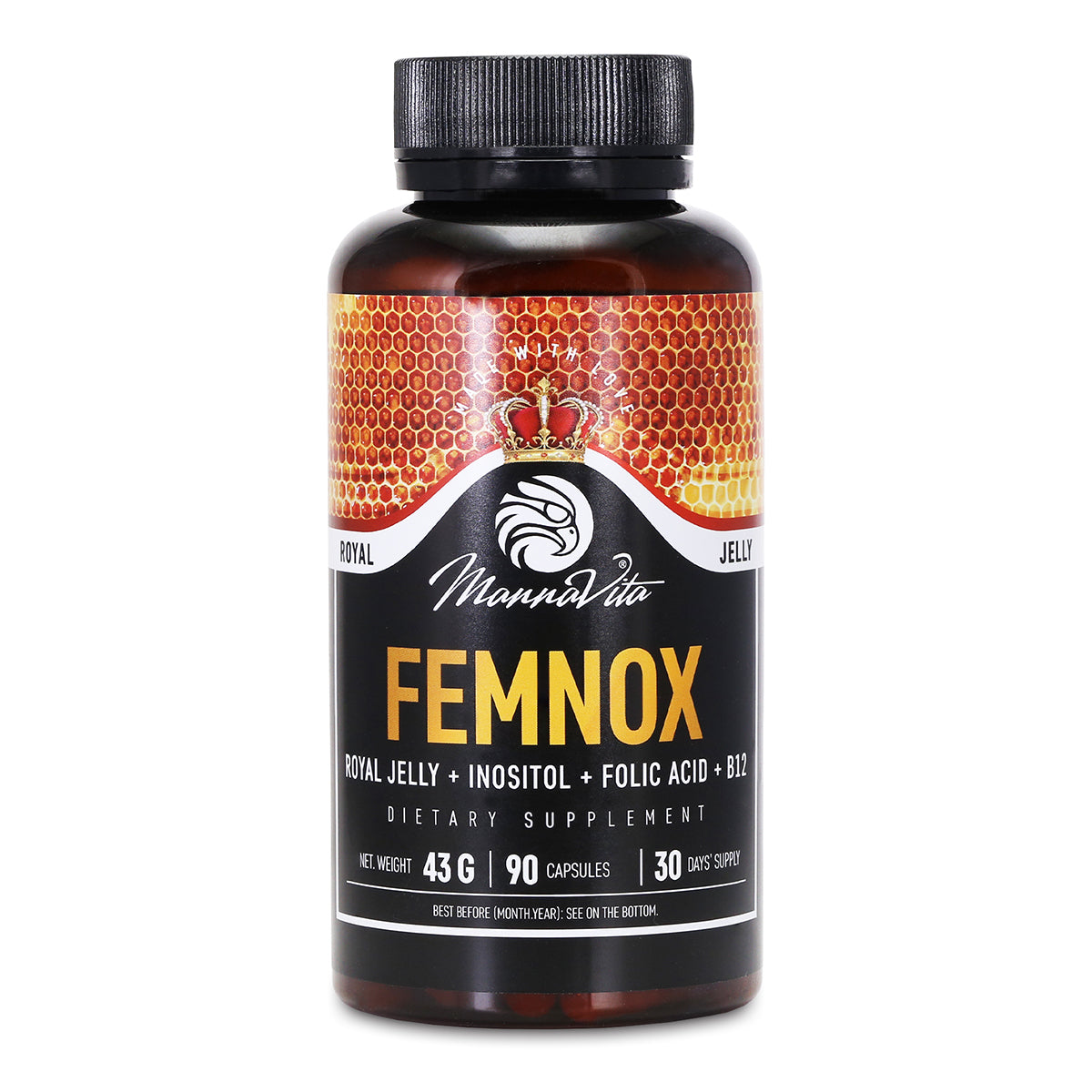 FEMNOX Gelé Royal + Inositol + Folinsyre + B12 kompleks • 90 kapsler