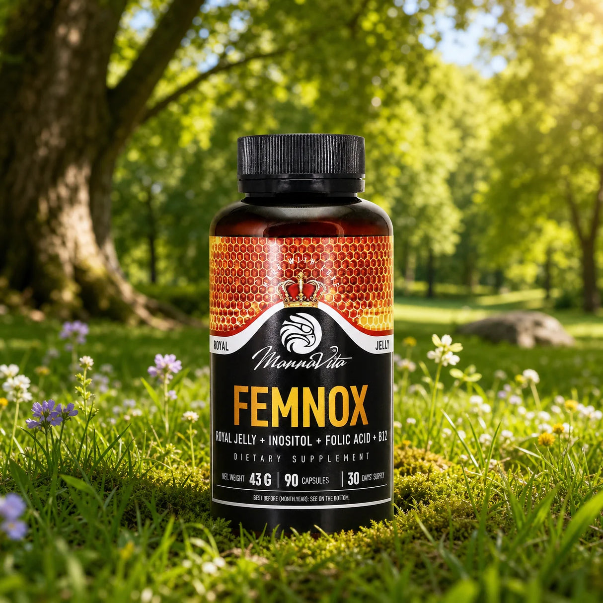FEMNOX Gelé Royal + Inositol + Folinsyre + B12 kompleks • 90 kapsler