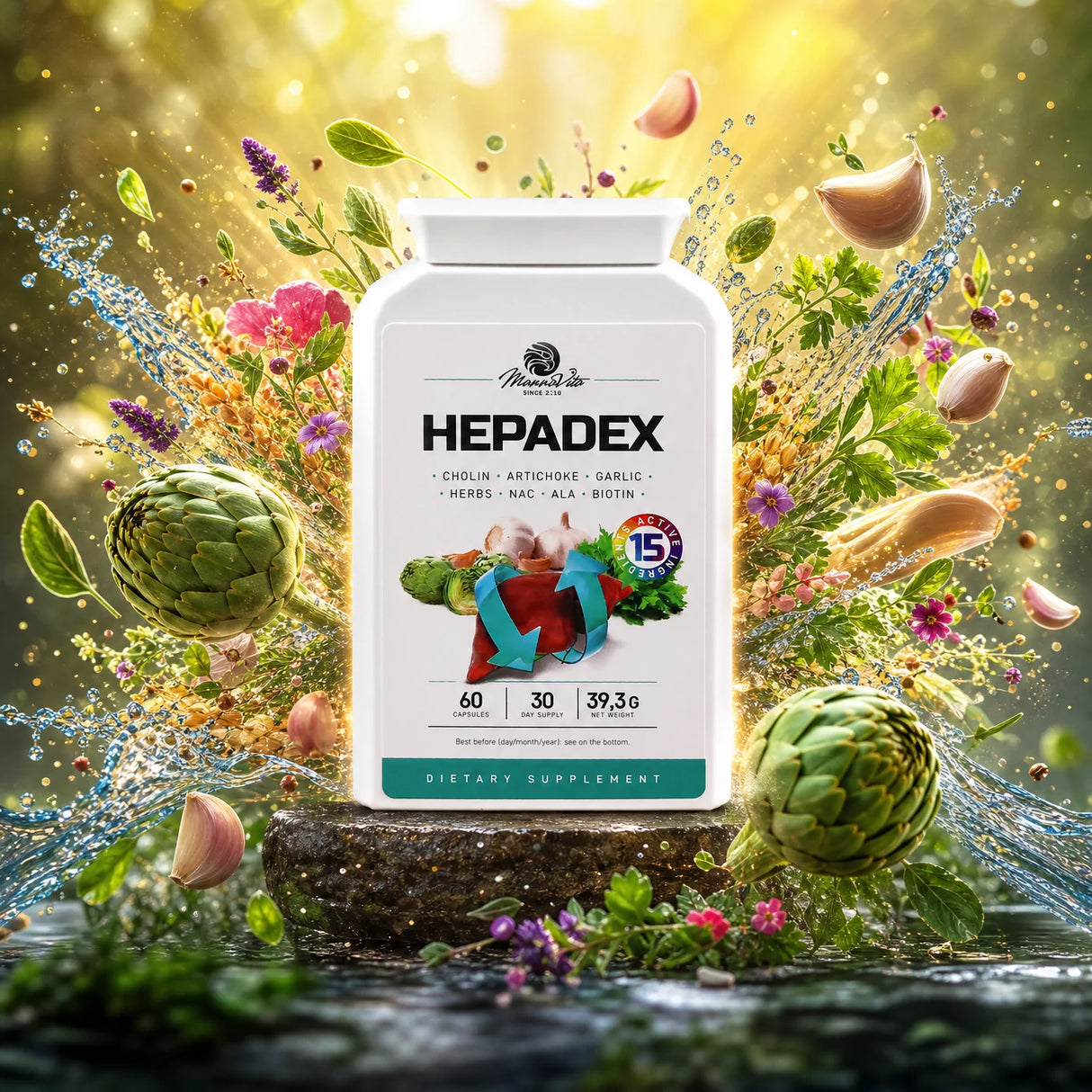 HEPADEX lever-regenererende og lever-sundhedsforbedrende kompleks • 60 kapsler
