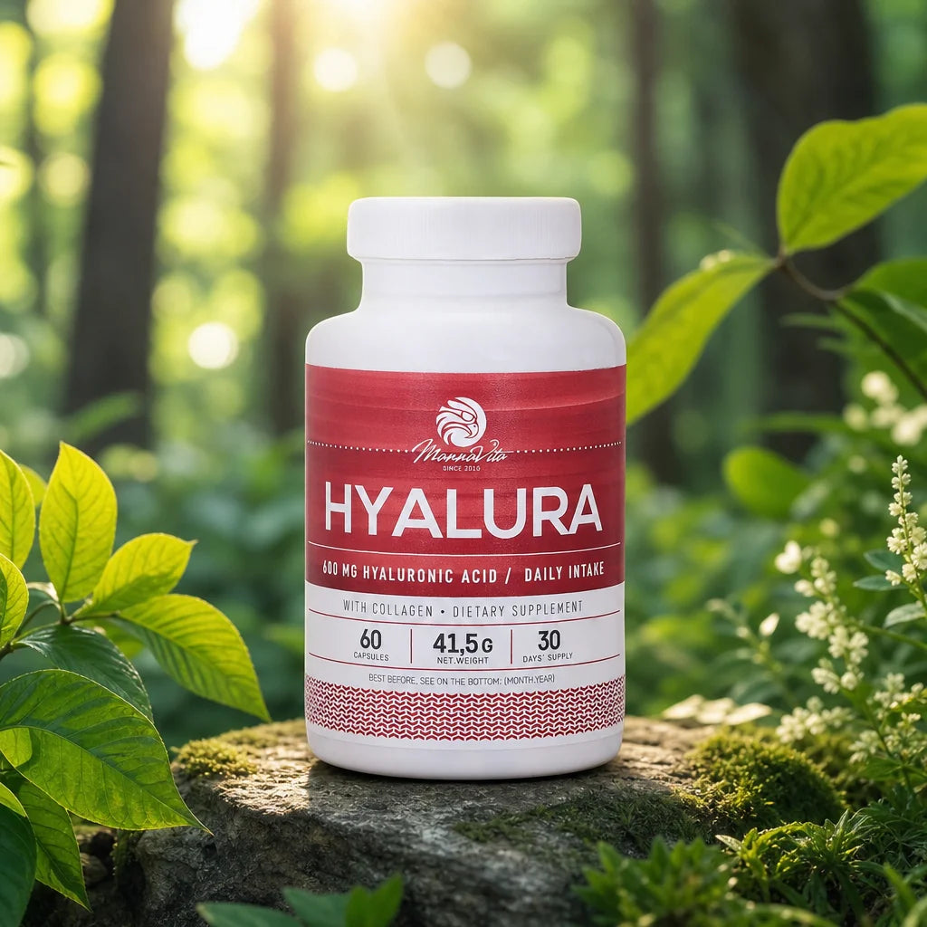 Hyalura 600 mg hyaluronsyre + kollagen kapsler • 60 stk.