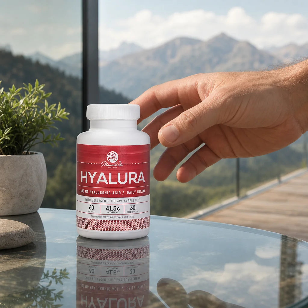 Hyalura 600 mg hyaluronsyre + kollagen kapsler • 60 stk.