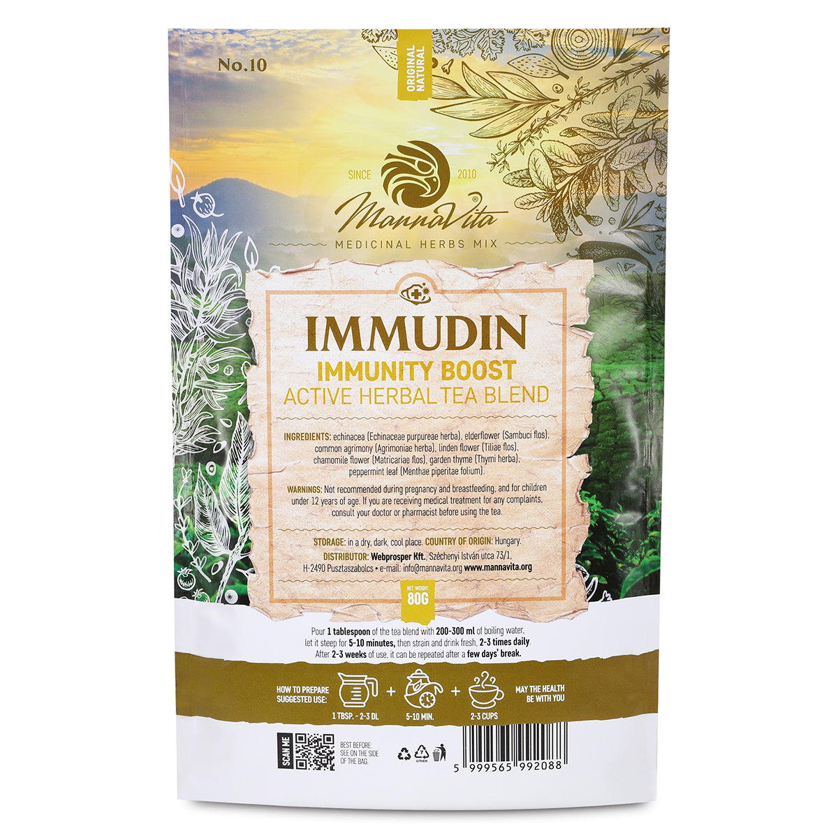 IMMUDIN Immunstyrkende aktiv urtete-blanding • 80g