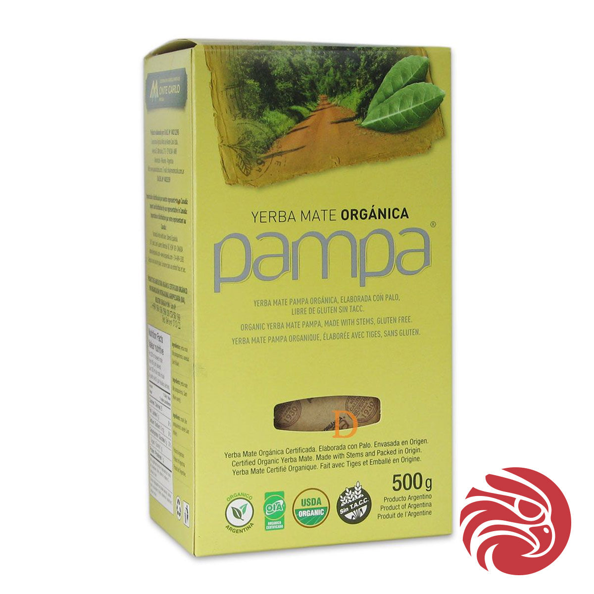 Pampa økologisk yerba mate-te • Fremstillet med stilke • 500 g