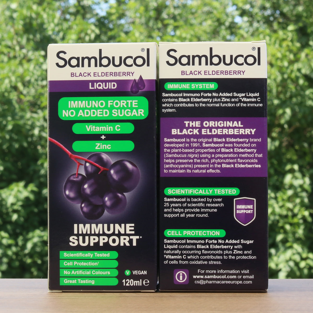 Sambucol sort hyldebærsirup, sukkerfri • 120 ml