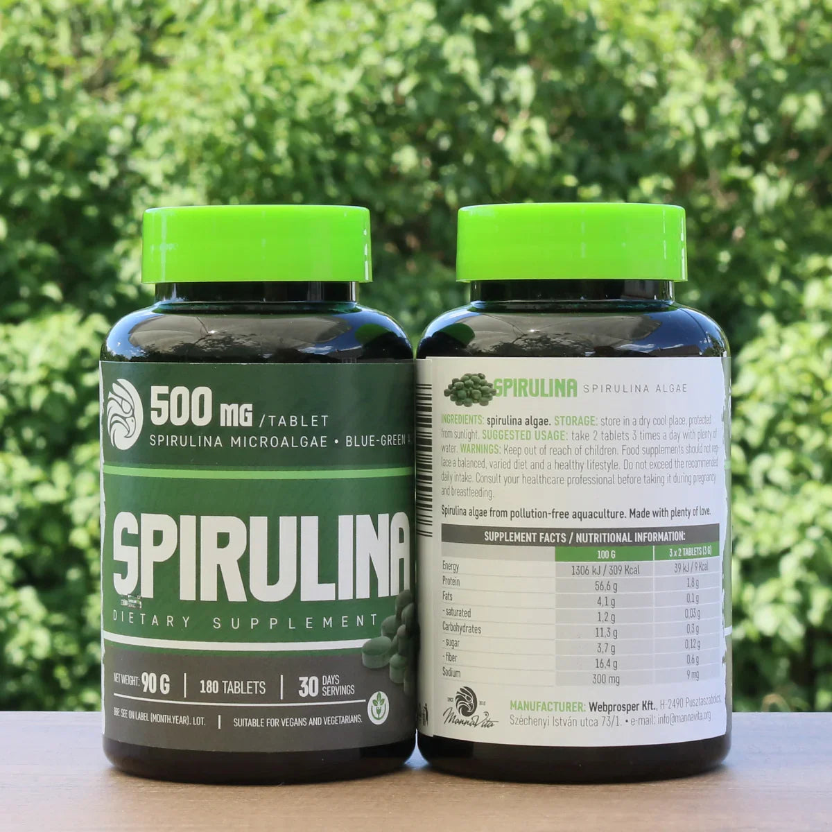 Mannavita Spirulina 500 mg tablets • 180 pcs. - Mannavita