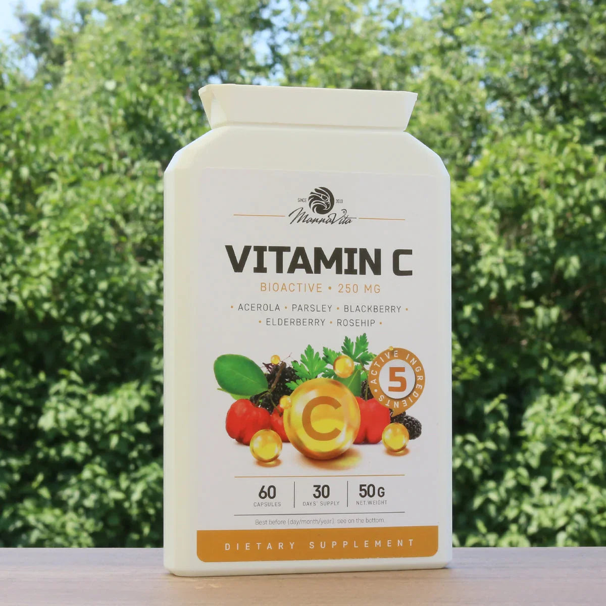 Mannavita Vitamin C complex • 250 mg bioactive • 60 capsules - Mannavita