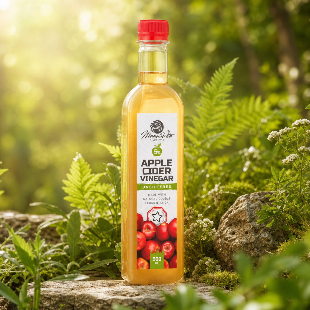 Mannavita ufiltreret Æblecidereddike med dobbelt fermentering • 500 ml
