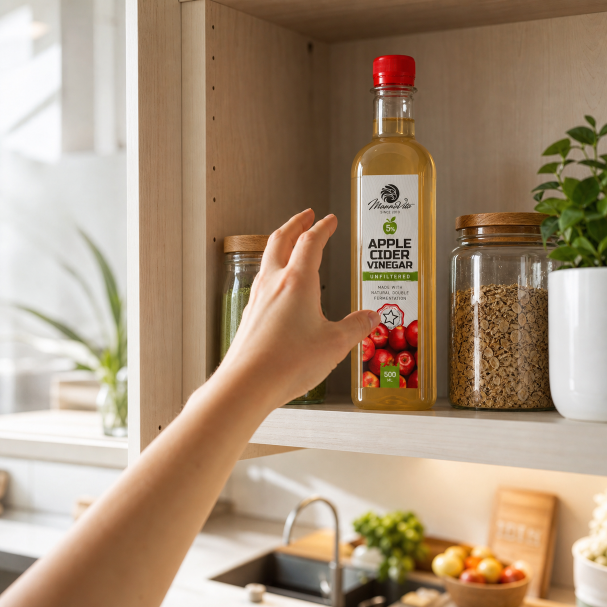 Mannavita ufiltreret Æblecidereddike med dobbelt fermentering • 500 ml