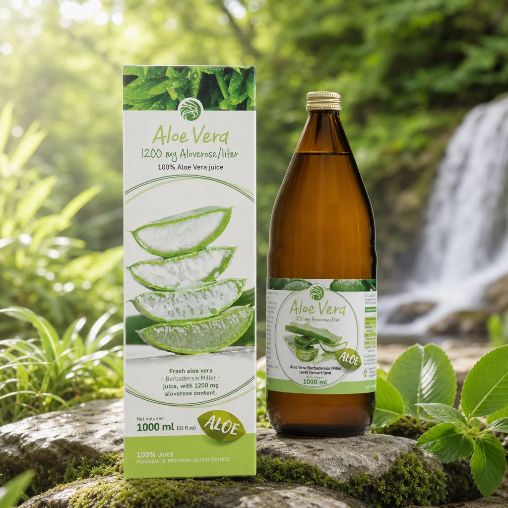 Mannavita Aloe vera 100% presset ren juice • 1000 ml