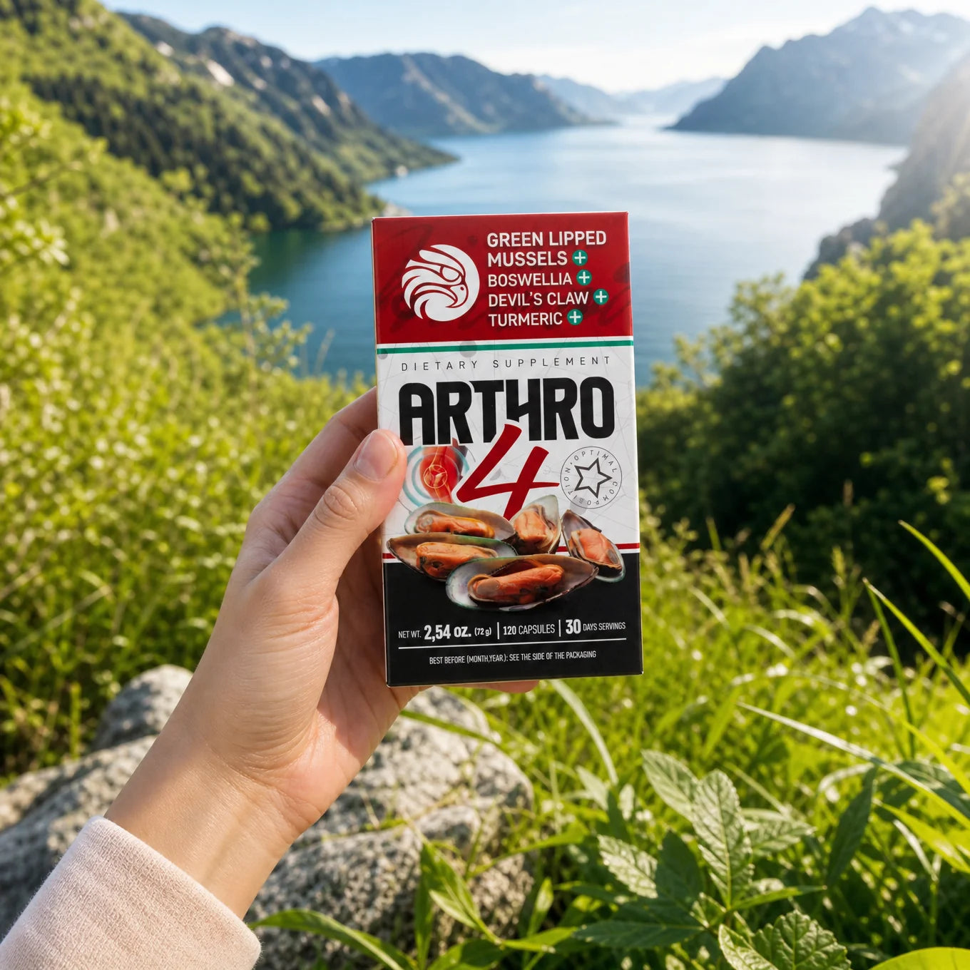 ARTHRO4 • Led + brusk kompleks • med Grønlæbet musling • 120 kapsler