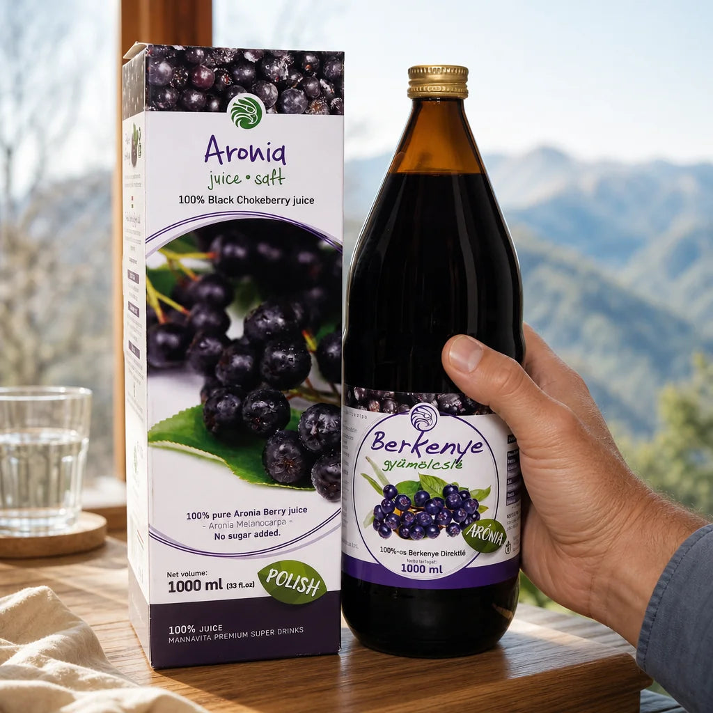 Mannavita Aronia bær 100% presset ren saft • 1000 ml