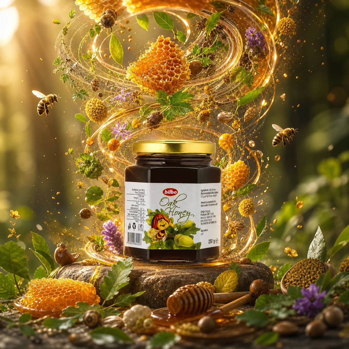 Bilbo rå lindehonning • 250 g