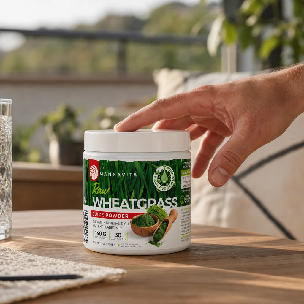 Mannavita rå Hvedegræs juicepulver • glutenfri • 140g
