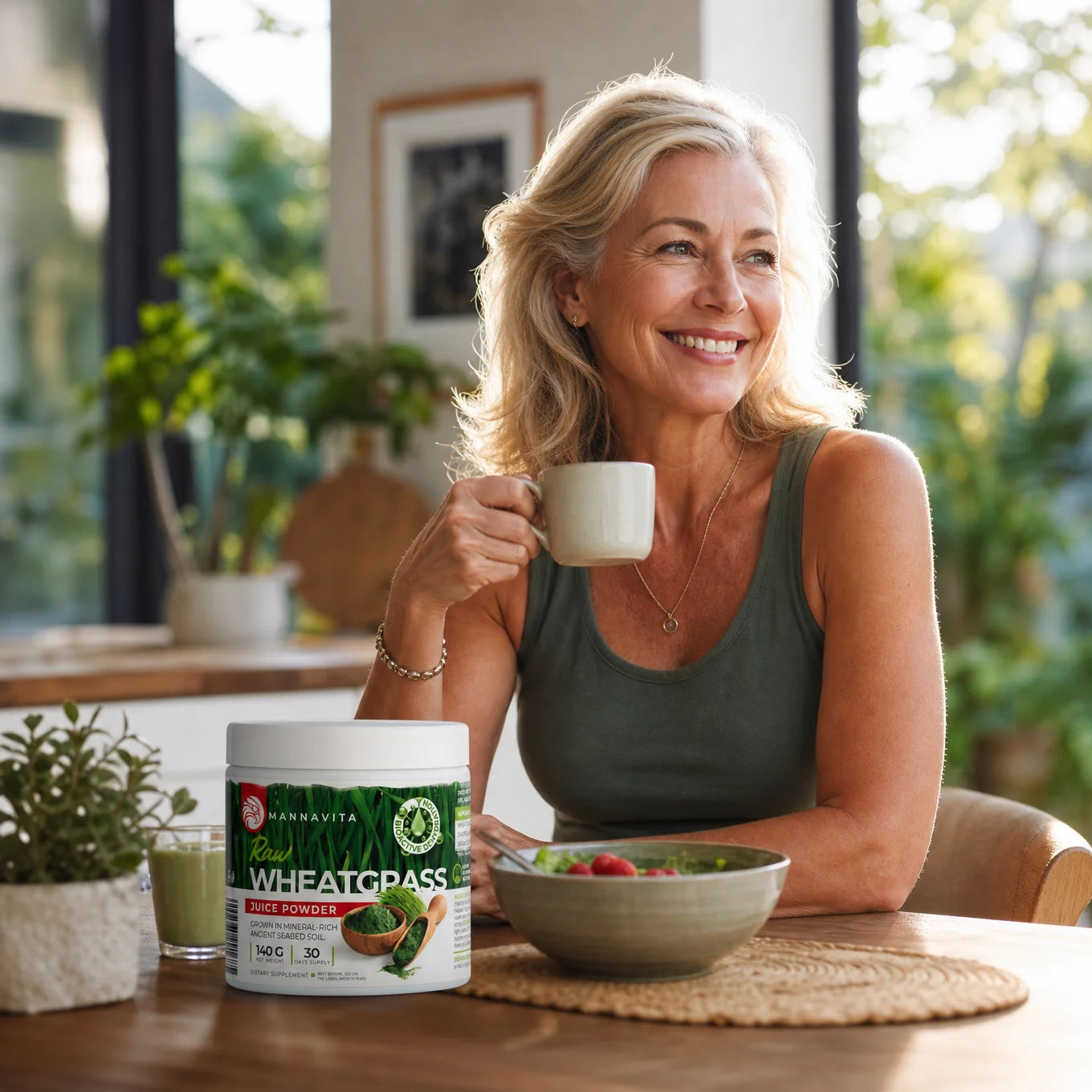 Mannavita rå Hvedegræs juicepulver • glutenfri • 140g