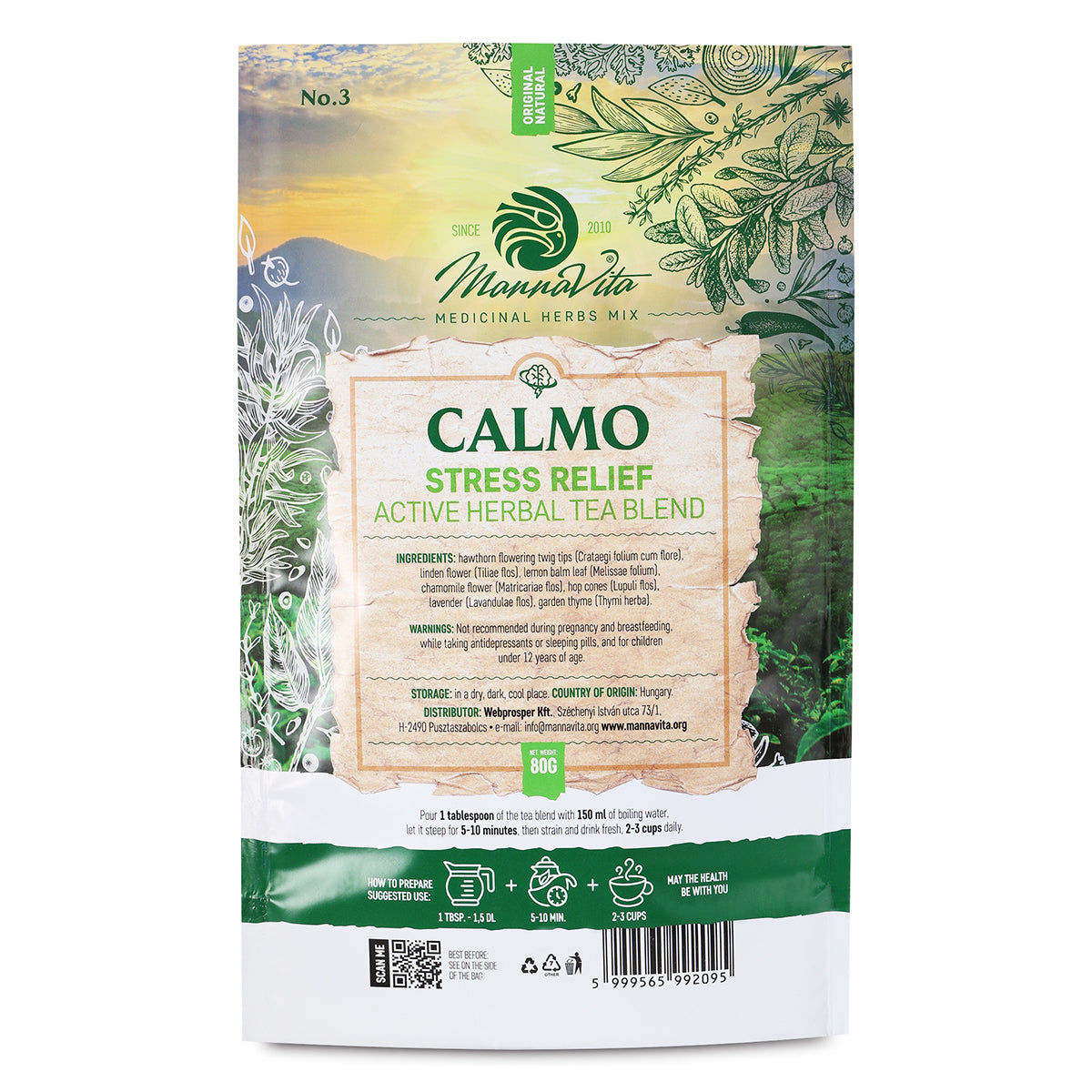 CALMO stresslindrende aktiv urtete-blanding • 80g