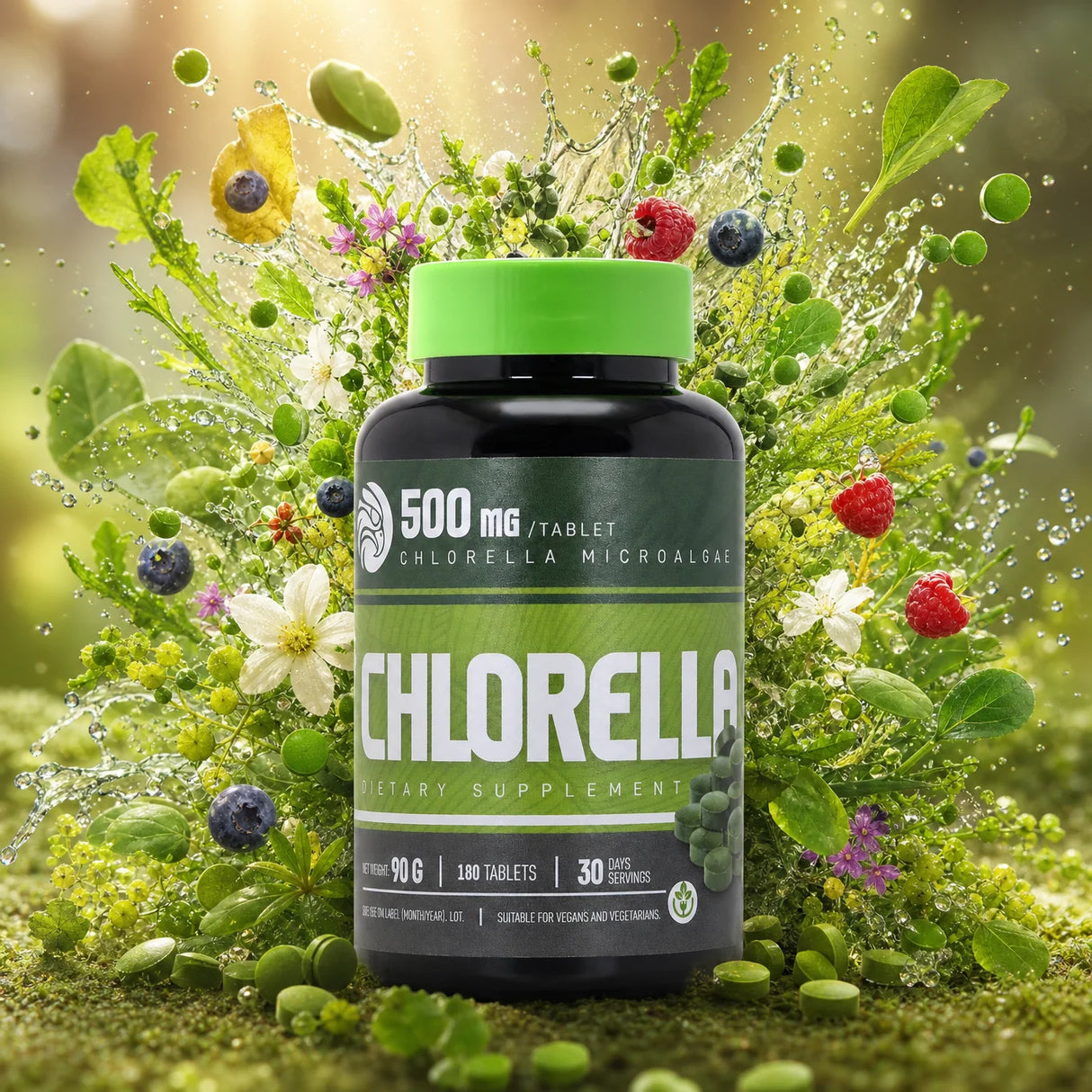 Mannavita Chlorella 500 mg tabletter • 180 stk.