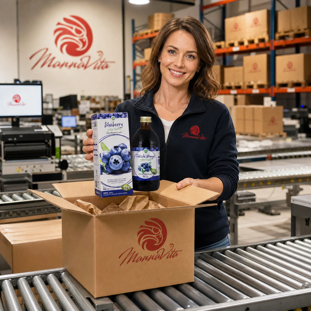 Mannavita Blåbær 100% presset ren juice • 500 ml
