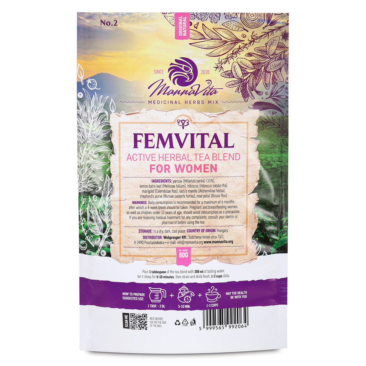 FEMVITAL aktiv urtete-blanding til kvinder • 80g