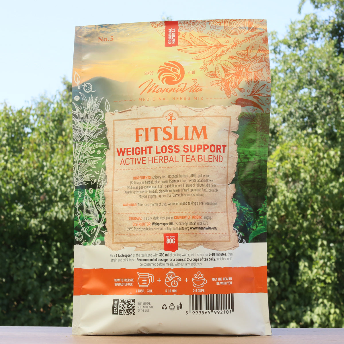 FITSLIM Støtte til vægttab aktiv urte-teblanding • 80g