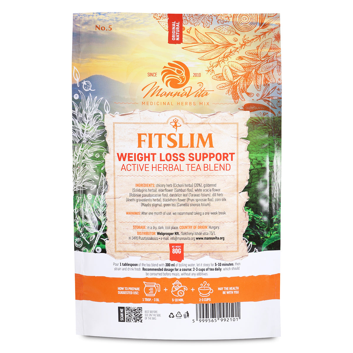 FITSLIM Støtte til vægttab aktiv urte-teblanding • 80g