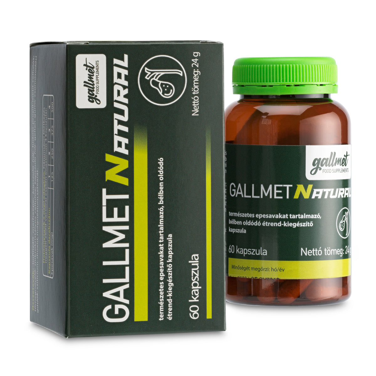 Gallmet kapsler med naturlig galdesyre • 60 stk.