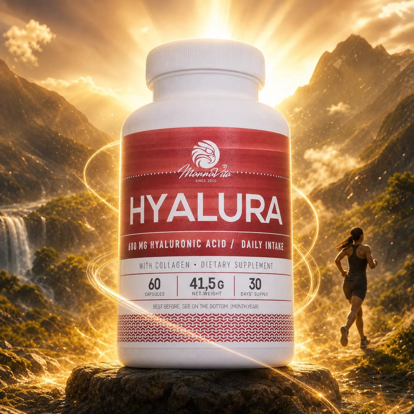 Hyalura 600 mg hyaluronsyre + kollagen kapsler • 60 stk.