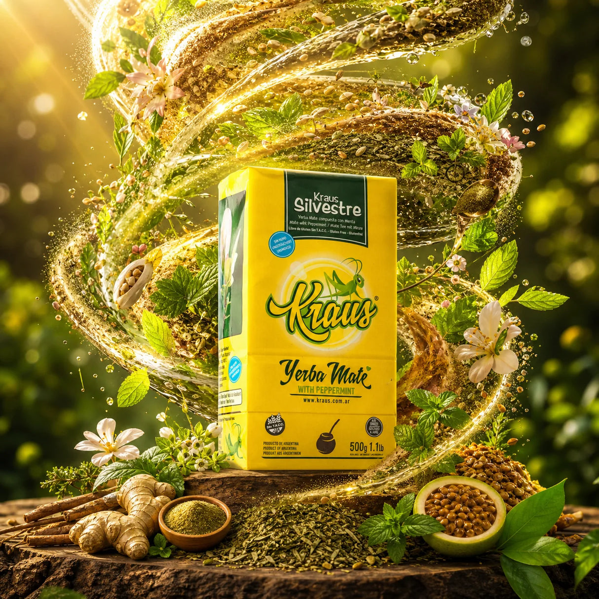 Kraus yerba mate-te • Forarbejdet, med stilke • 500 g