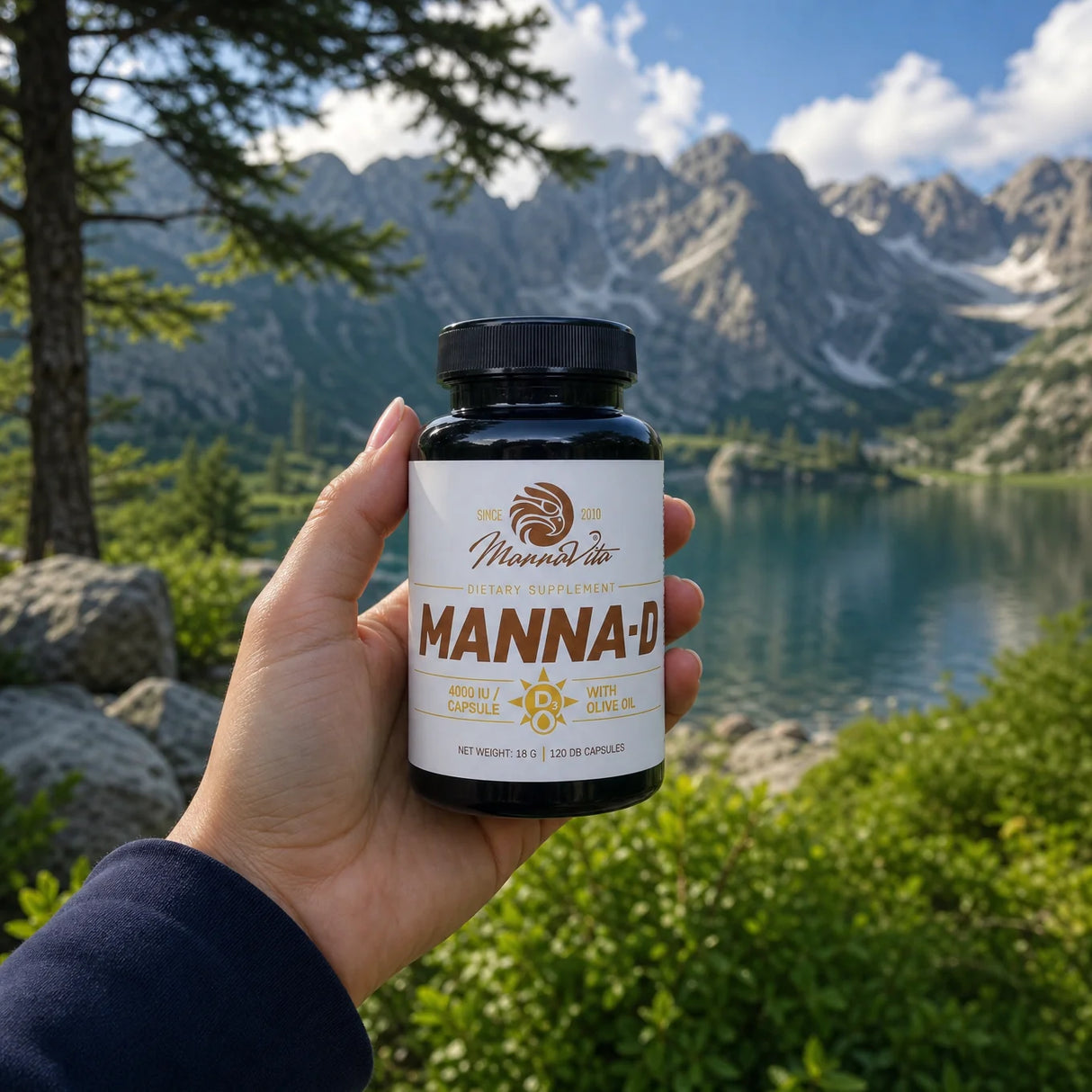 MANNA-D D3 Vitamin i olivenolie 4000 IU • 120 kapsler