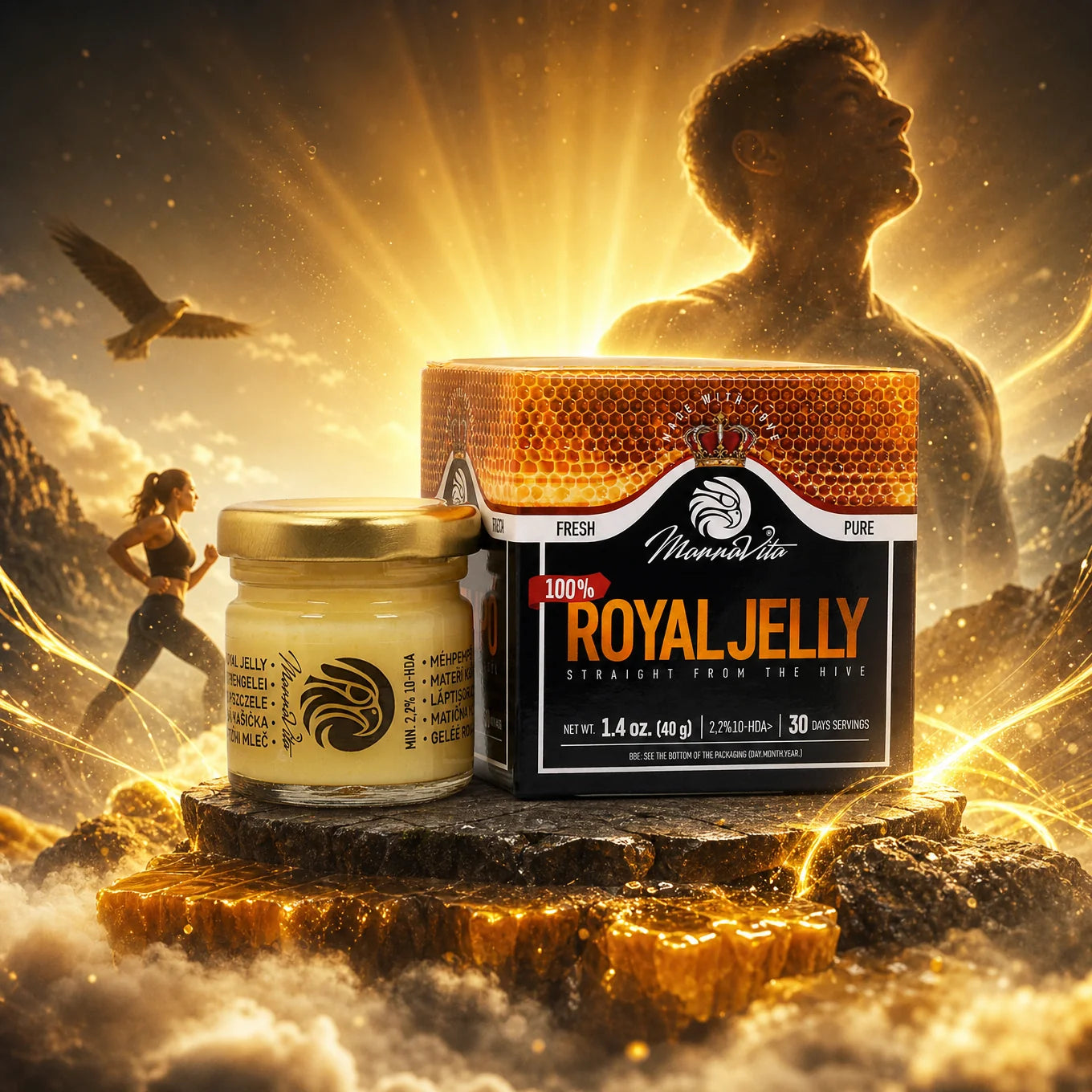 Mannavita frisk ren Gelé Royal • 2,2% 10-HDA • 40g