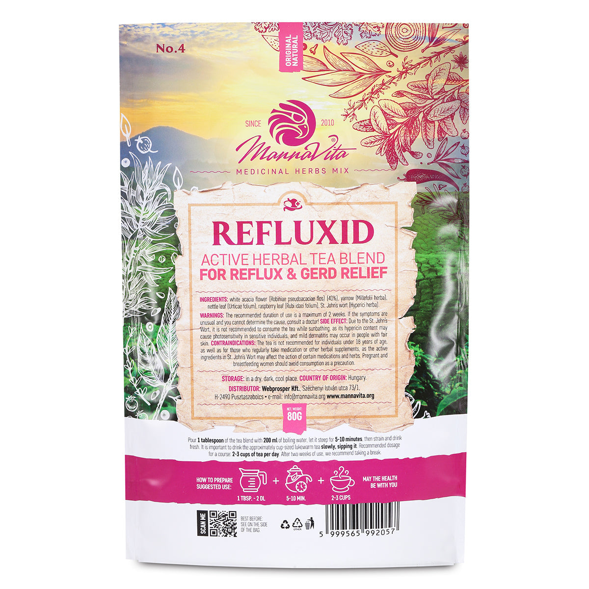 REFLUXID aktiv urtete-blanding til lindring af refluks og GERD • 80g