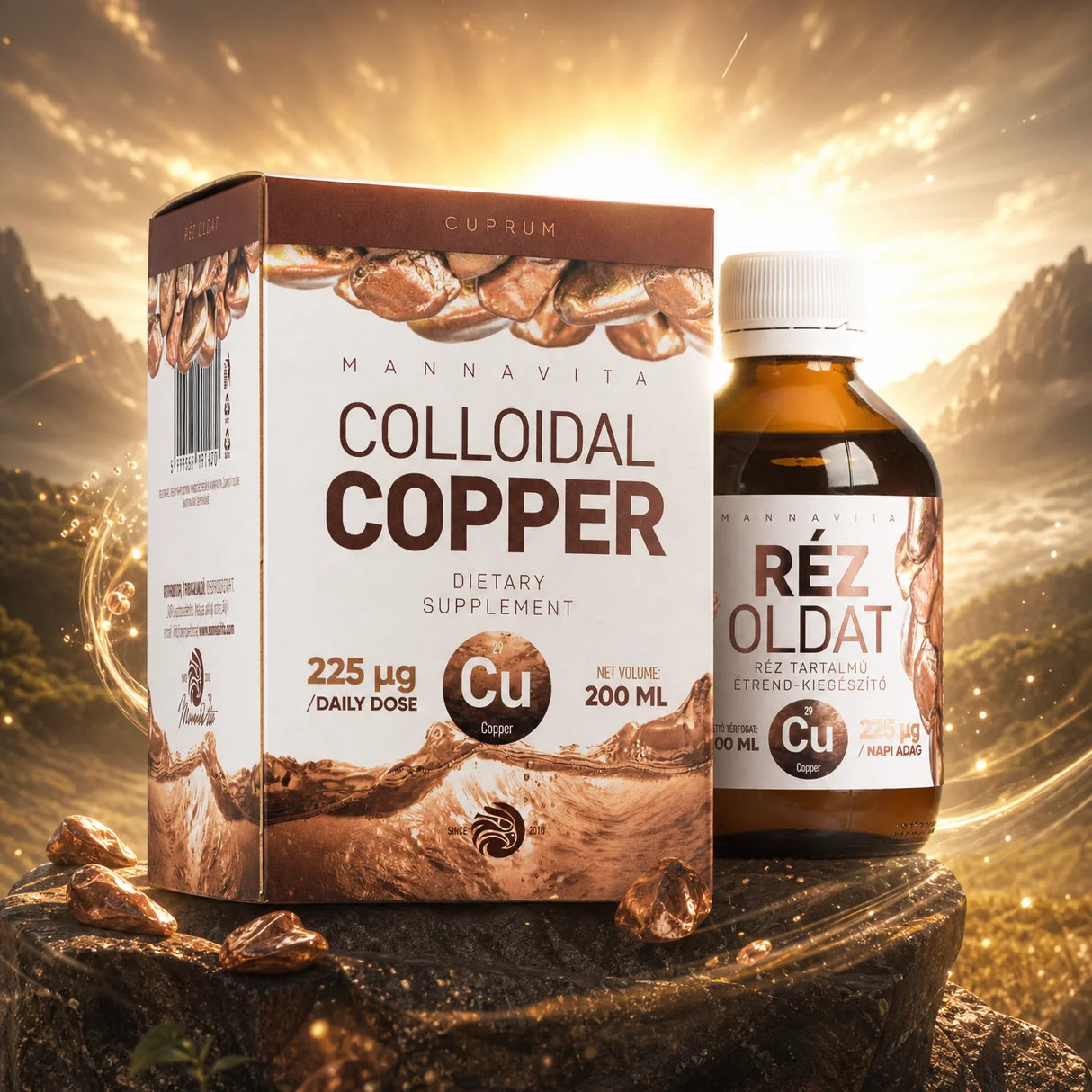 Mannavita Kolloidalt Kobber 225µg / daglig dosis • 200ml