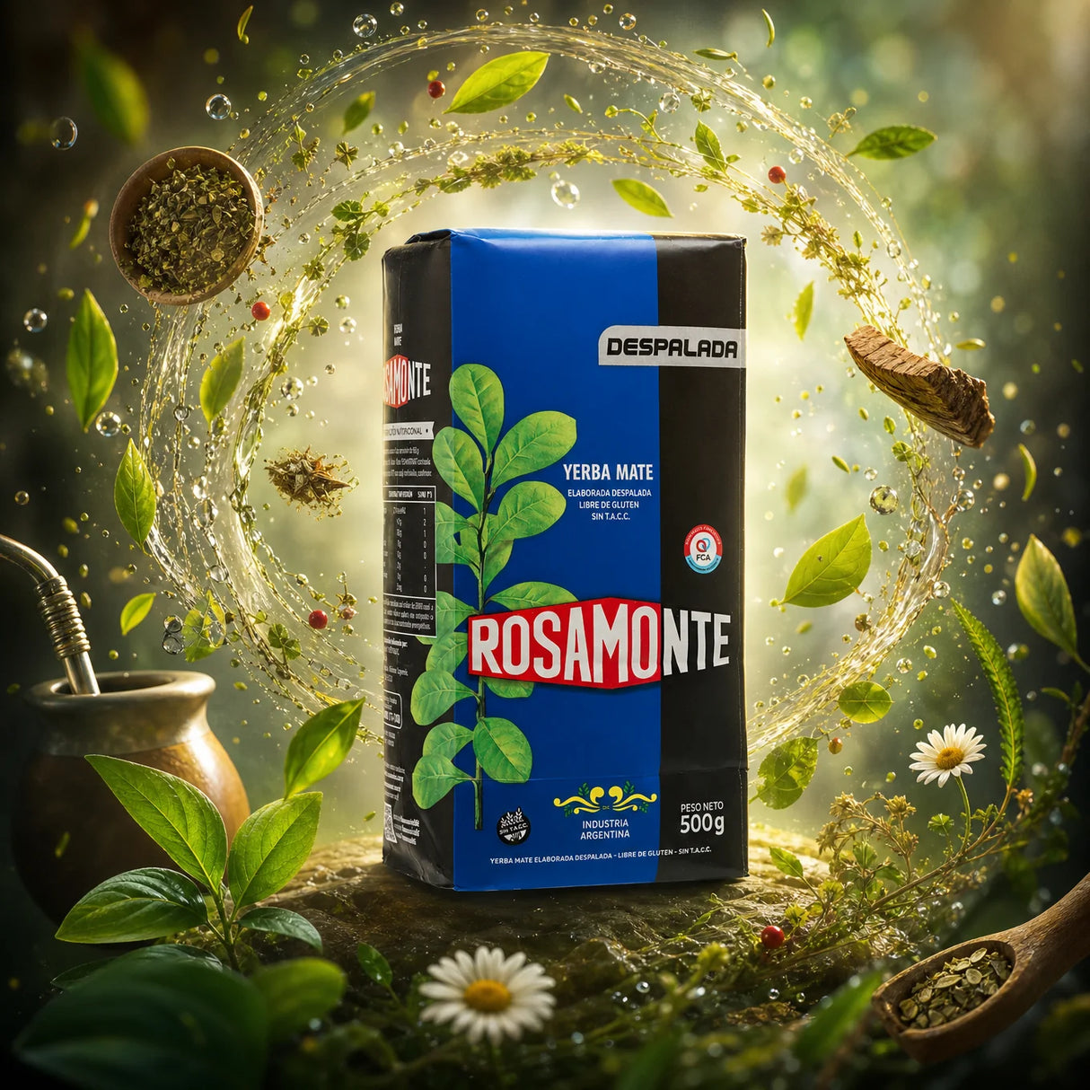 Rosamonte yerba mate-te • afstilkede blade • 500 g