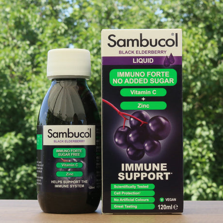 Sambucol sort hyldebærsirup, sukkerfri • 120 ml