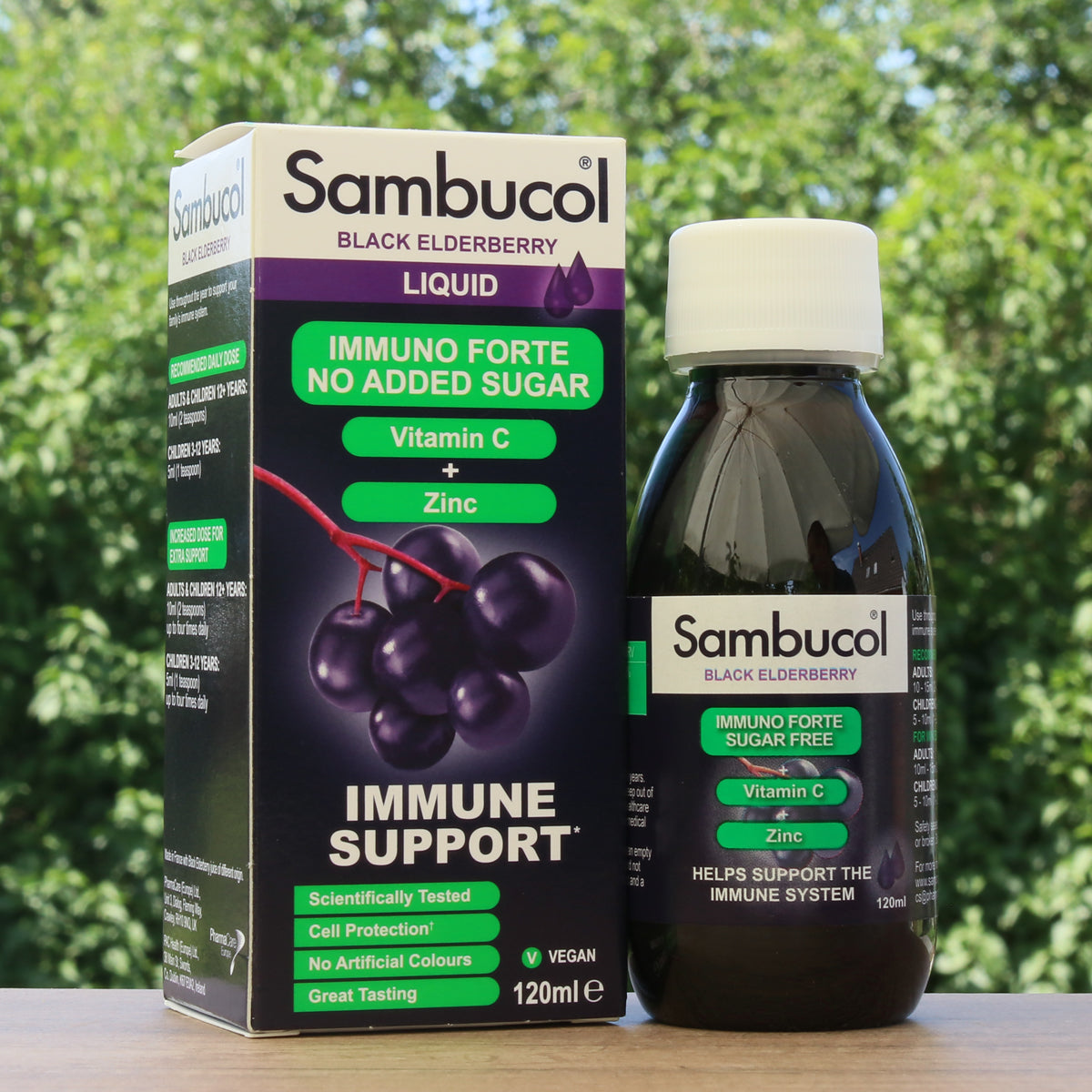 Sambucol sort hyldebærsirup, sukkerfri • 120 ml