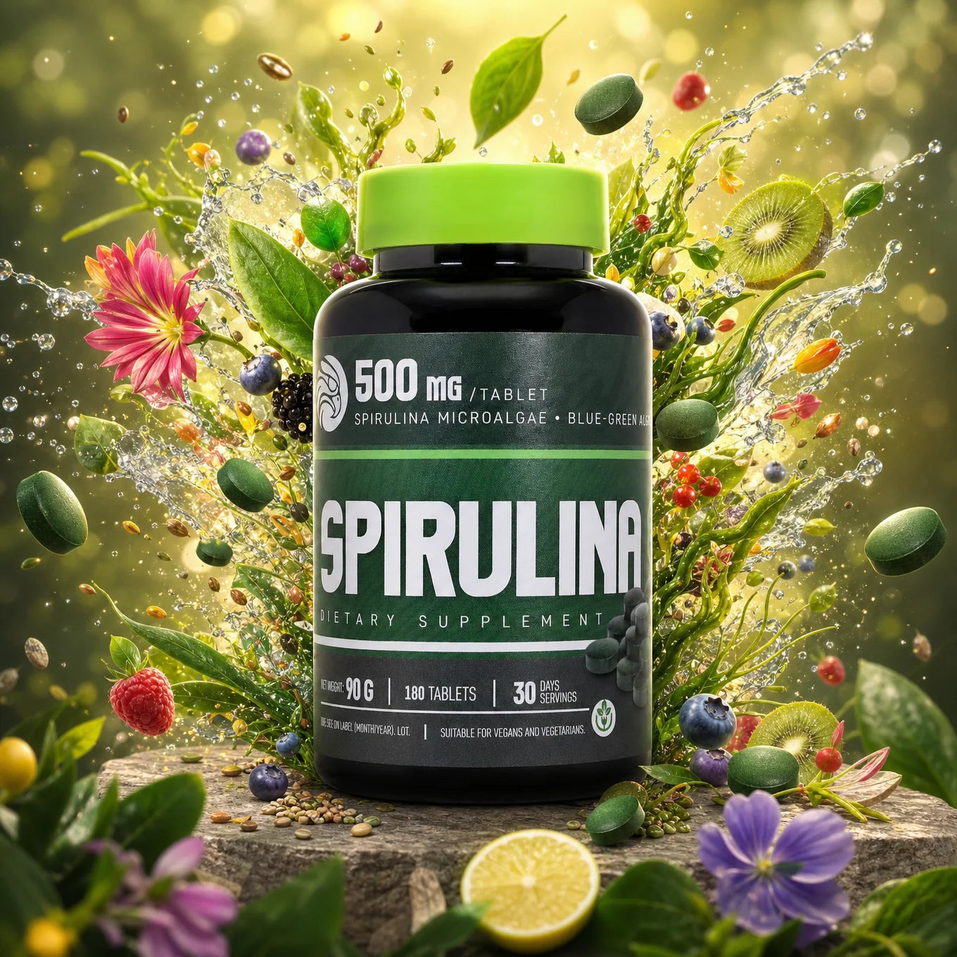 Mannavita Spirulina 500 mg tabletter • 180 stk.
