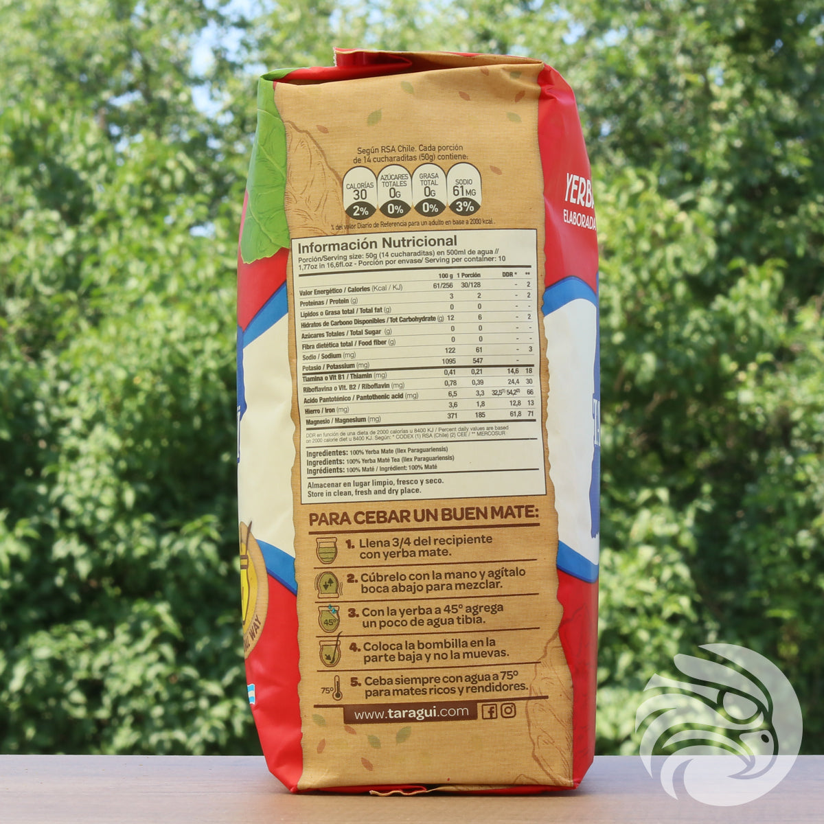 Taragüi yerba mate te • Fremstillet med stilk • 500 g