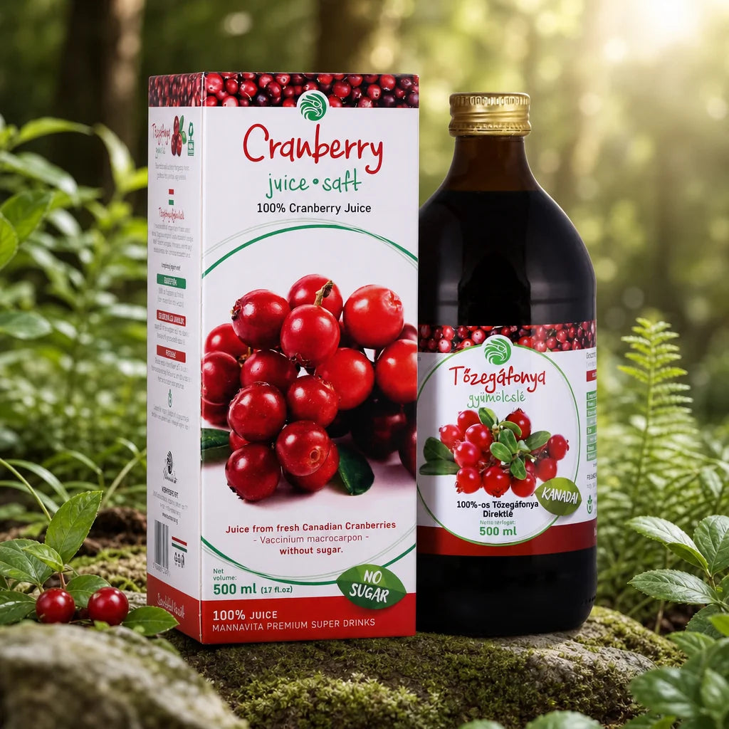 Mannavita Tranebær 100% presset ren juice • 500 ml