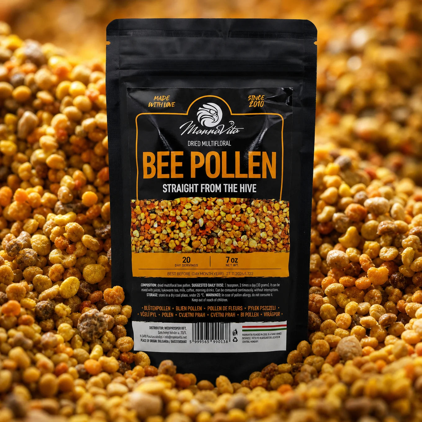 Mannavita tørret multifloral bipollen • 200 g