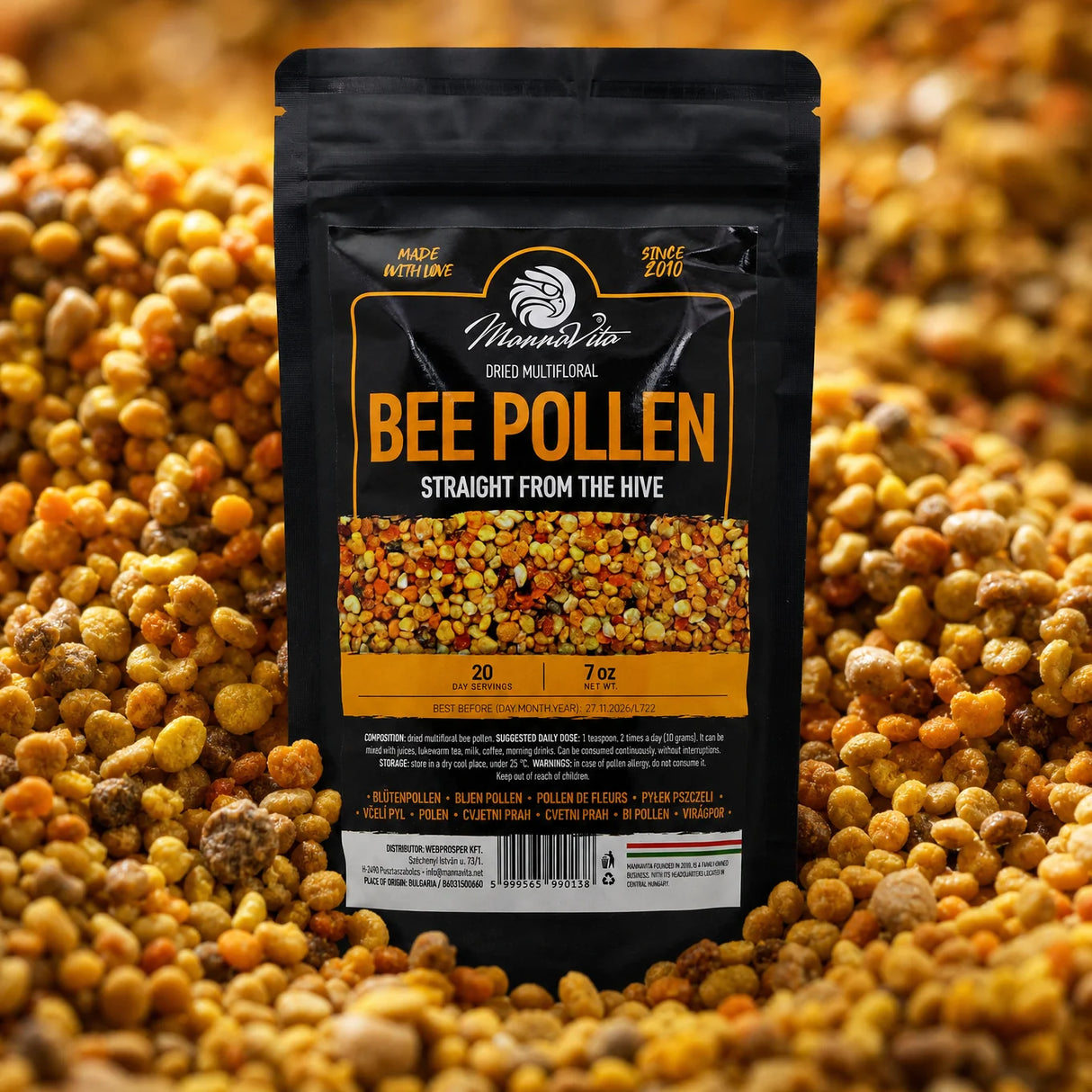 Mannavita tørret multifloral bipollen • 200 g