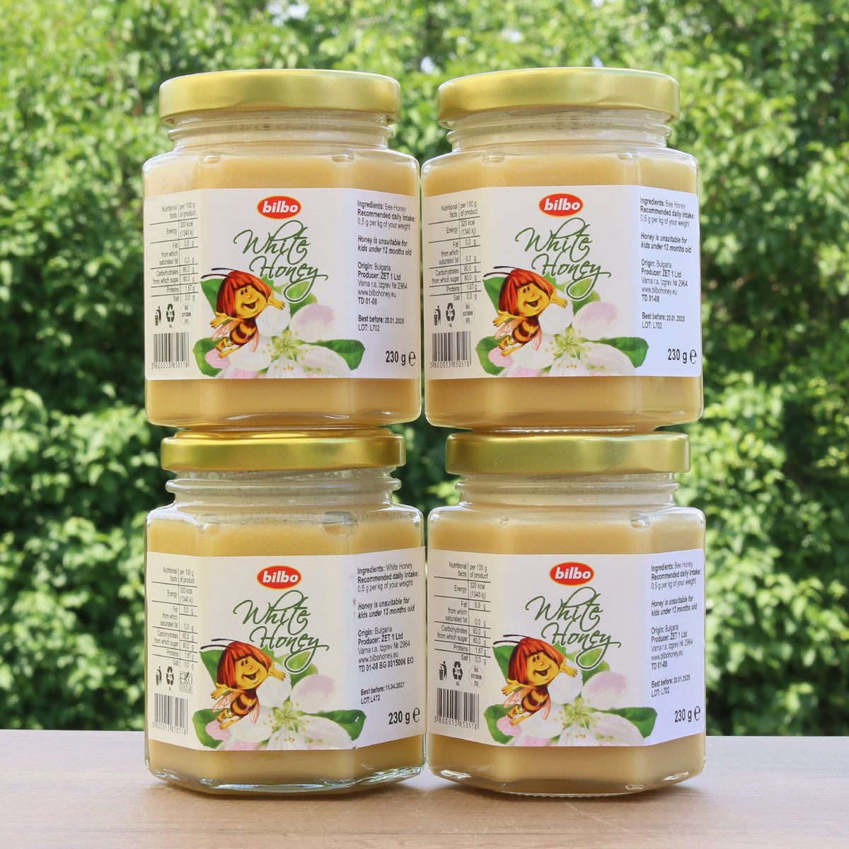 Bilbo rå hvid honning • 230 g